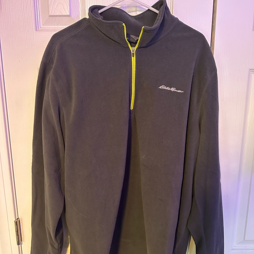 Eddie Bauer Charcoal Fleece with Yellow Zipper